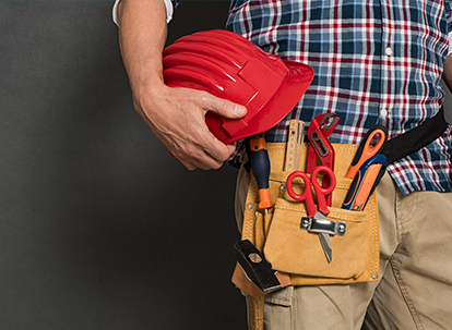 Tools in hanging waist bag
