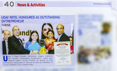Mr. Uday Patel honoured as outstanding entrepreneur